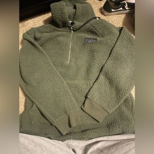 Pink half zip outer wear pullover